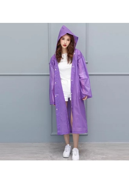 Raincoat Eva Unisex Mor Yağmurluk