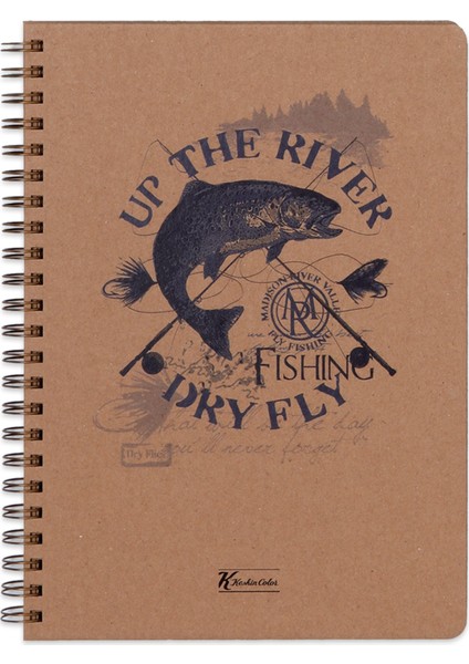 A6 80 Yaprak Çizgisiz Spiralli Set Kapak Kraft Defter