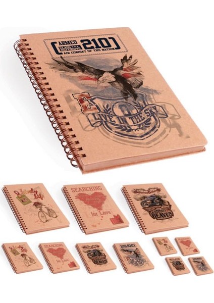 A6 80 Yaprak Çizgisiz Spiralli Set Kapak Kraft Defter fiyatları