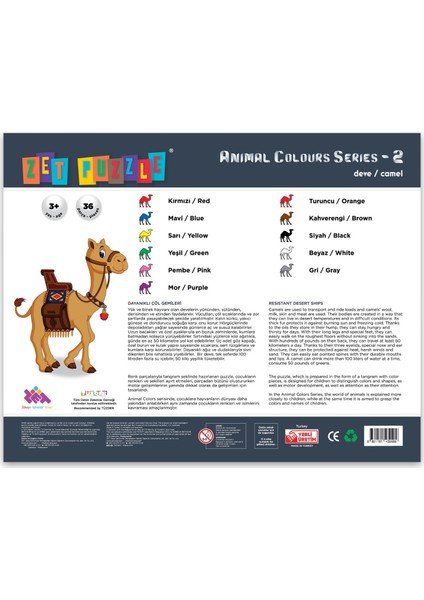 Puzzle Animal Colours - 36 Parça fiyatları