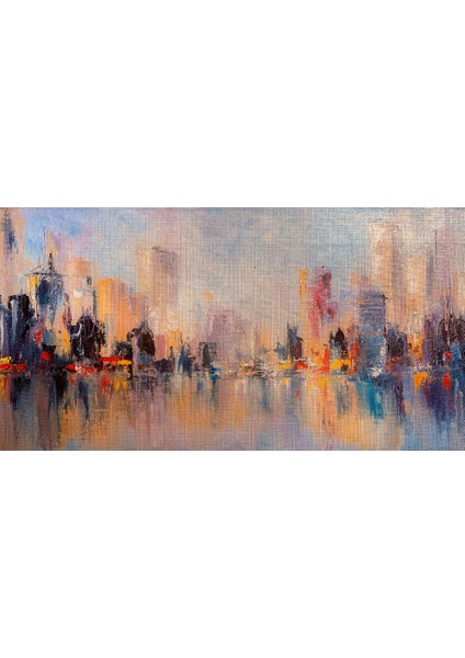 Renkli Kayıp Şehir Canvas Tablo (60X120) fiyatları