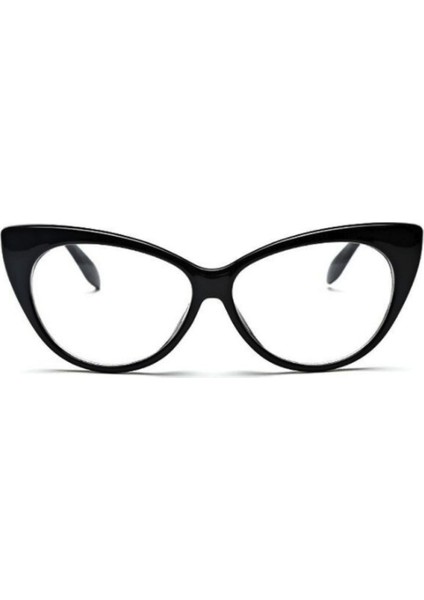 Kadın Güneş Gözlüğü Polarize Lensli Şeffaf Cam ve Siyah Çerçeve ile 145 mm