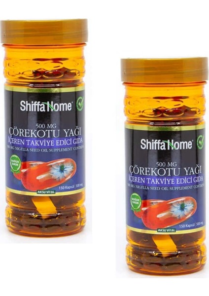 Çörekotu Yağı 500 mg 150 Kapsül x 2 Adet