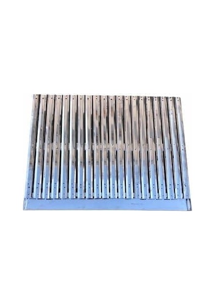Mangal Barbekü Izgarası Paslanmaz Krom Oluklu 35x50 cm