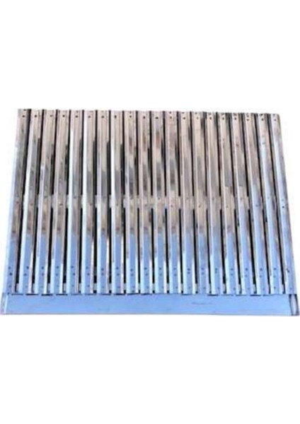 Mangal Barbekü Izgarası Paslanmaz Krom Oluklu 45x45 cm