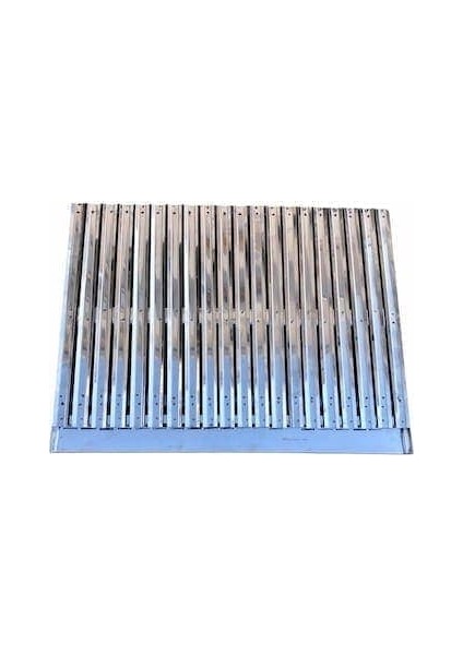 Mangal Barbekü Izgarası Paslanmaz Krom Oluklu 35x55 cm