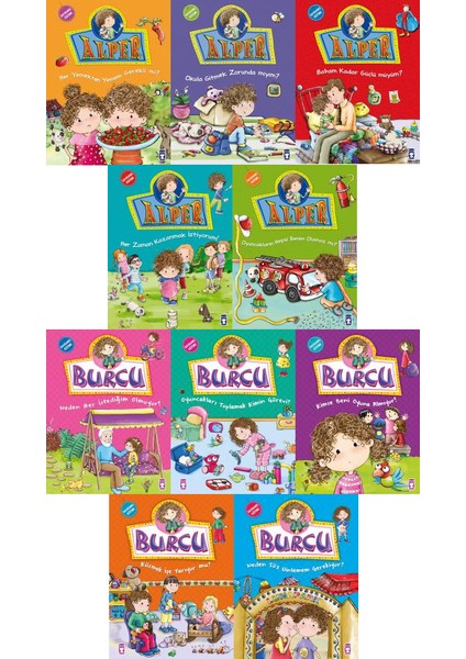Burcu ve Alper Serileri 10 Kitap Set Okul Öncesi Hikaye Kitapları