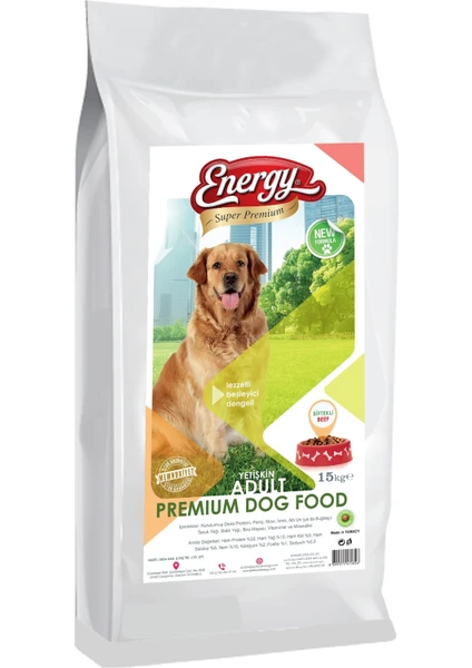 Dog Food Energy® Yetişkin Köpek Maması Biftekli – 15  kg