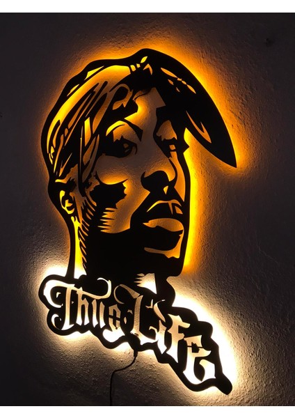 Tupac Shakur Thug Life Işıklı Tablo modelleri