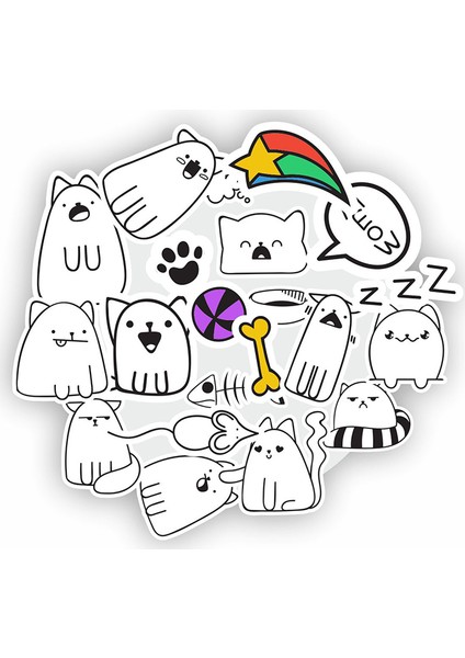 Kedi Cat Laptop Sticker Notebook Macbook Tablet Kask Snowboard - NS09