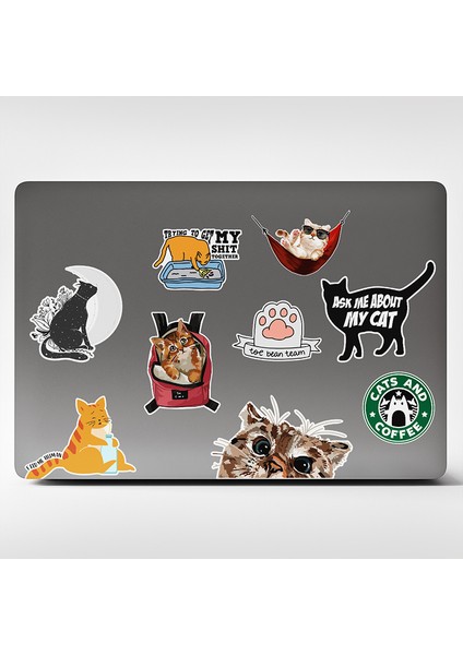 Laptop Sticker Notebook Macbook Tablet Cat Kedi Bohem - NS60