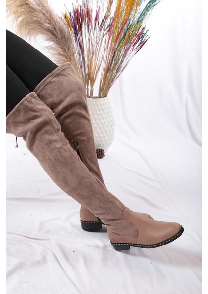 Deri Vizon Kadın Streçli Çizme 202110312 fiyatları