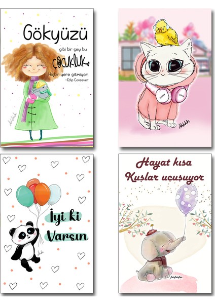 Buzdolabı Magneti 4'lü Set,motivasyonlu