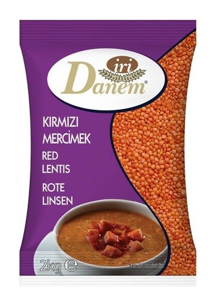 Iri Danem Kırmızı Mercimek 2 kg