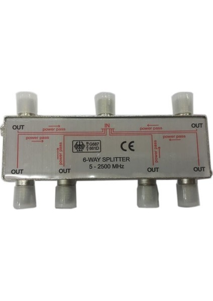 6 Way 1/6 5-2500 Mhz Splitter