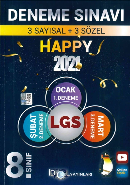 İdol Yayınları 8.Sınıf Lgs Happy 2021 3'Lü Deneme