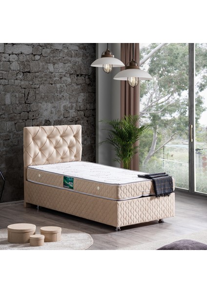 Vita Çift Kişilik Baza Başlık Comfort Yatak Seti - Bej