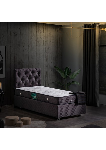 Vita Çift Kişilik Baza Başlık Comfort Yatak Seti - Antrasit Gri