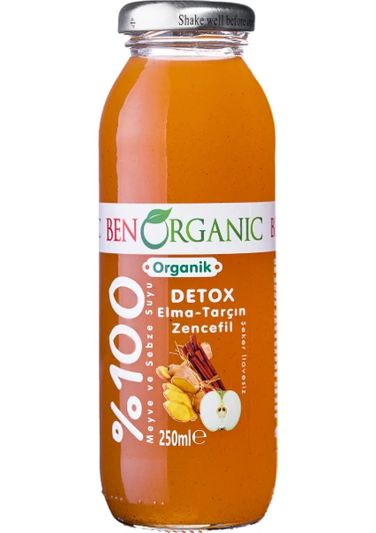 Benorganic Organik Detox Elma Tarçın Zencefil Suyu 1 x 250 ml