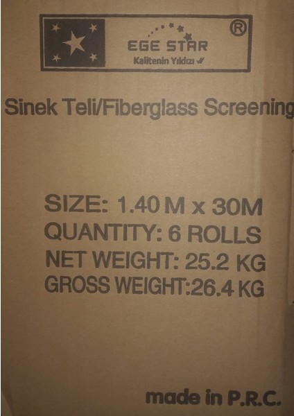 Fiberglass Sineklik Tülü / Teli 30mt (Rulo halinde)