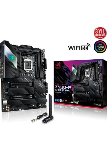 ROG Strix Z590-F Gaming Wifi Intel Z590 DDR4 5333 MHz (OC) Lga1200 AX Wifi + Bt Atx Anakart