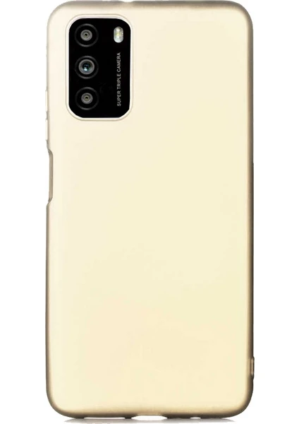 Case 4U Xiaomi Poco M3 Kılıf Klasik Mat Renkli Yumuşak Premier Silikon Altın