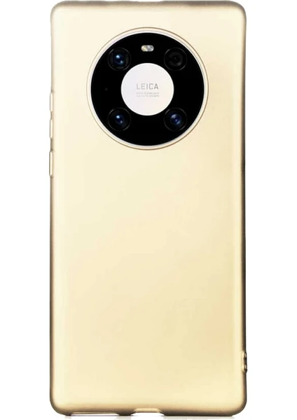 Case 4U Huawei Mate 40 Pro Kılıf Klasik Mat Renkli Yumuşak Premier Silikon Altın