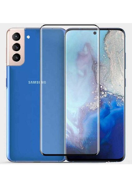 Samsung Galaxy S21 Plus Uyumlu Cam Ekran Koruyucu Süper Pet Film Siyah