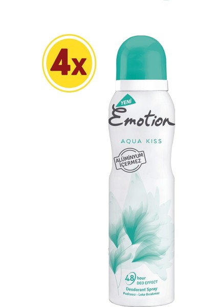 Aqua Kıss Kadın Deodorant 4x150 ml