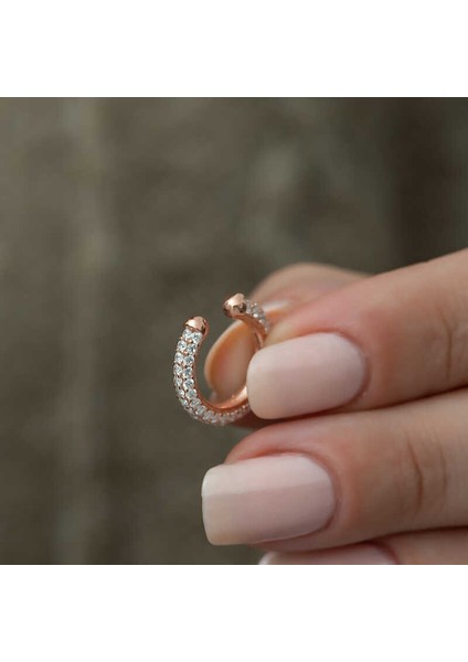 ​Rose Taşlı Halka Kıkırdak Küpe fırsatları