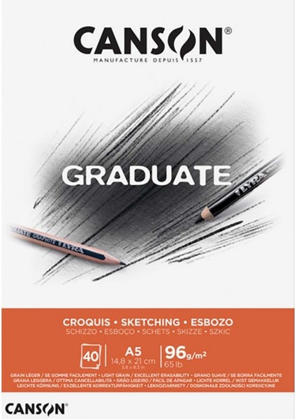 Eskiz Bloğu Graduate Croquis 40 Sayfa A5 96 gr