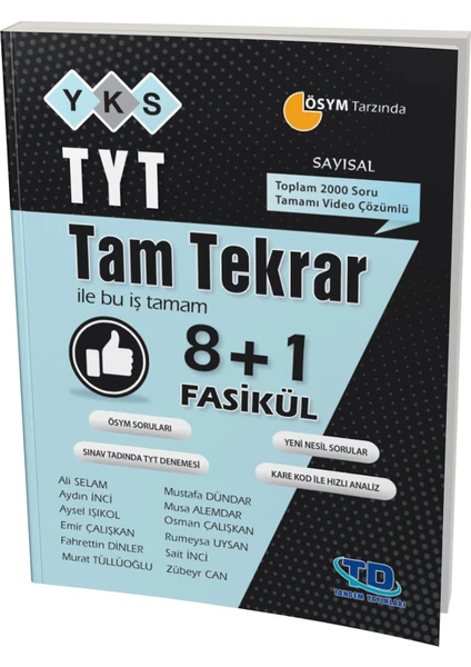 Tandem Yayınları TYT Sayısal Tam Tekrar 8+1 Fasikül