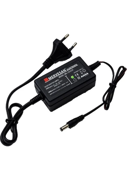 Adaptör 15W 12V 1A 100-240V Ac 43-67HZ Masaüstü Modeli Smps Adaptör Power Supply Mervesan MS-1512-DT