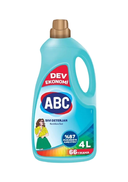 Abc Sıvı Çamaşır Deterjanı Renkliler Için 4 Lt