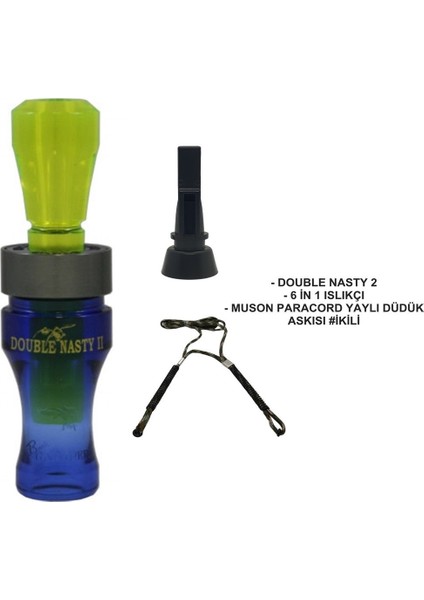 Nasty 2 Yaylı Askılı Düdük Seti 7#blue T.