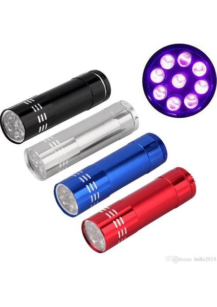 Hd-16 Alüminyum Kasa 9 LED Mini El Feneri Ultra Violet Uv