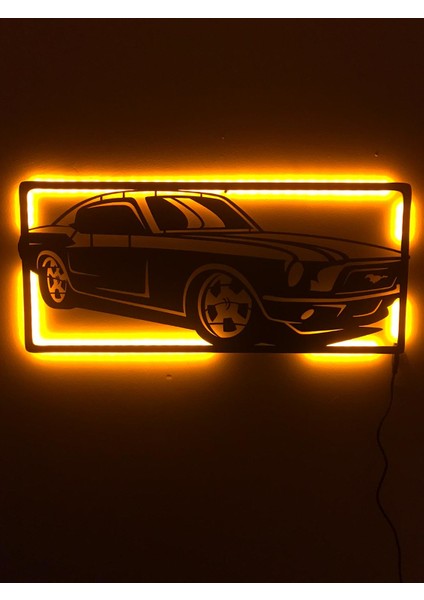 Mustang Araba Işıklı Tablo