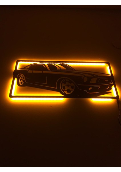 Mustang Araba Işıklı Tablo