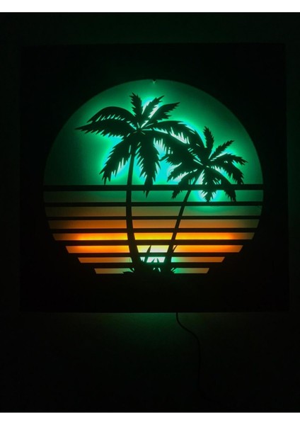 Gün Batımı LED Işıklı Tablo