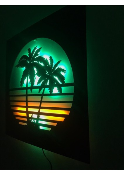 Gün Batımı LED Işıklı Tablo