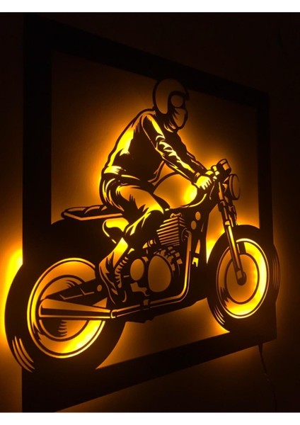 Motor Biker LED Işıklı Tablo