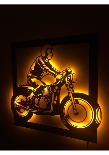 Motor Biker LED Işıklı Tablo