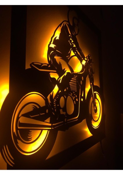 Motor Biker LED Işıklı Tablo
