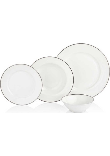 New Bone 24 Parça Yuvarlak Yemek Takımı