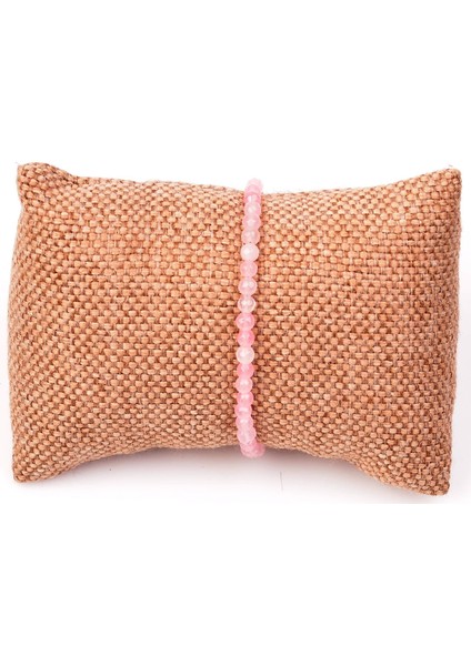 Pembe Kuvars Taşı Gümüş Bileklik - 4 mm modelleri