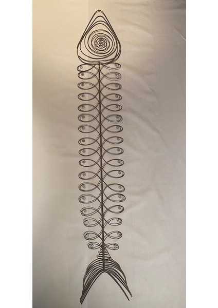 Dekoratif Metal Balık Kılçığı Objesi-Fotoğraf Tutucu