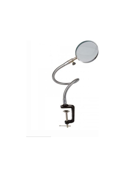 Spiralli Saplı Büyüteç - Mengeneli - 100 mm