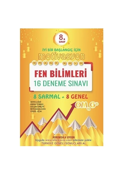 Omage Yayınları  8. Sınıf  Gold Motivasyon Fen Bilimleri 16 Deneme Sınavı (8 Sarmal + 8 Genel)