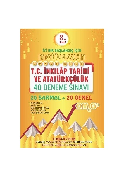 8. Sınıf Gold Motivasyon T.C. İnkılap Tarihi Ve Atatürkçülük 40 Deneme Sınavı (20 Sarmal + 20 Genel)