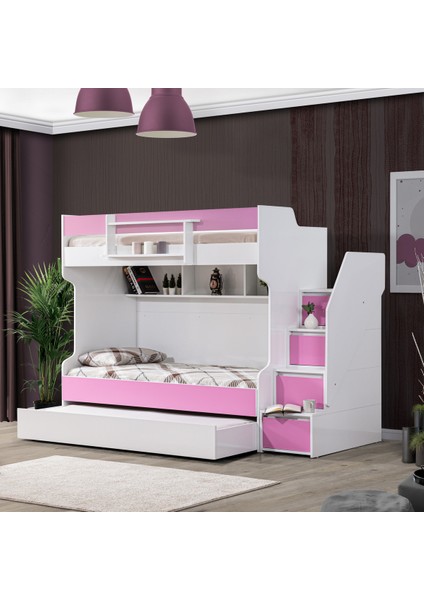 Ranza, Cesur 3lü Yavrulu Ranza, Pembe + 2 Adet Comfort Yaylı Yatak
